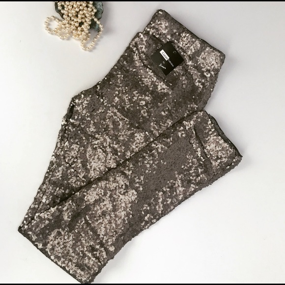 Silver Sequined Leggings - Picture 7 of 8